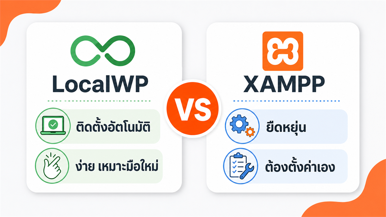 เปรียบเทียบ LocalWP กับ XAMPP เครื่องมือติดตั้ง WordPress บน Windows