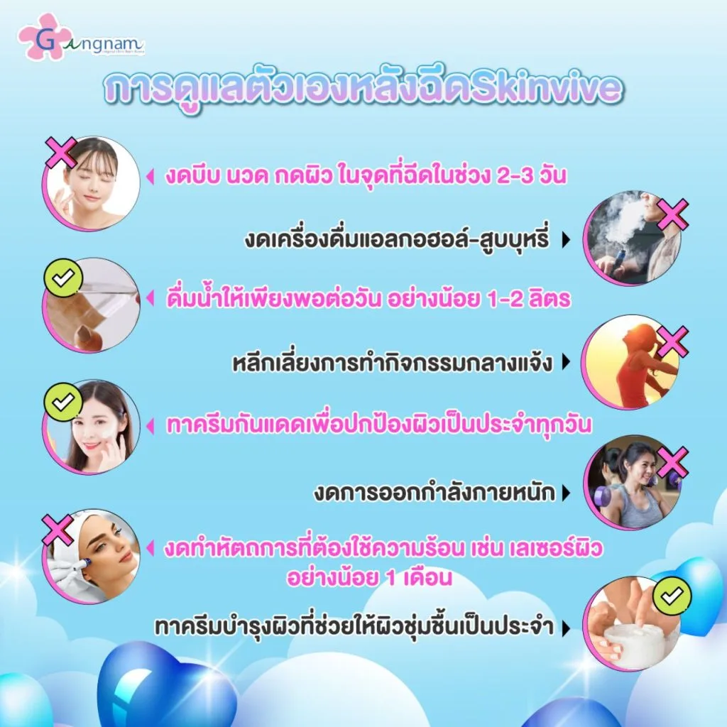การดูแลตัวเองหลังฉีดskinvive