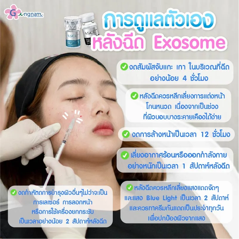 การดูแลตัวเองหลังฉีด exosome