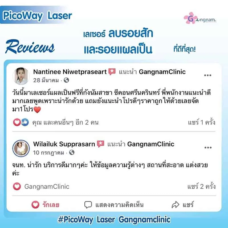คำชมหลังเลเซอร์ลบรอยสัก